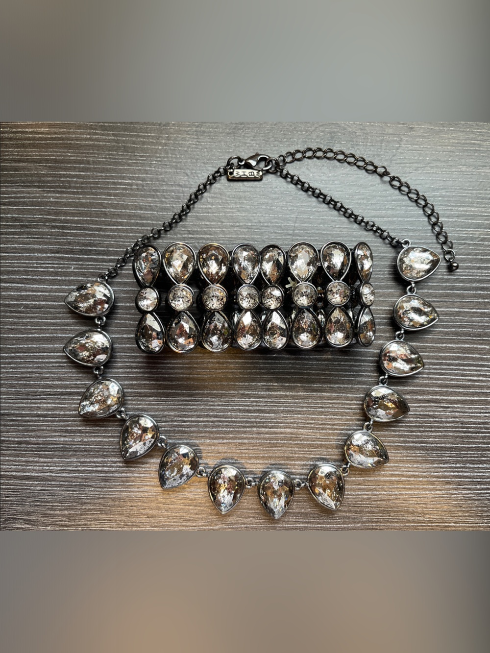 White House Black Market Silver-Tone Teardrop Necklace and Bracelet set